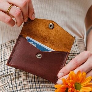 Portland Leather Goods Mini Envelope Wallet - Cognac